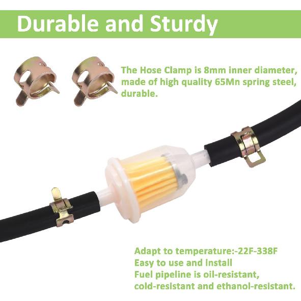 1/4 Inch ID Fuel Line Hose - 10 Feet Fuel Line For Kawasaki Kohler Briggs & Stratton Small Gas Diesel Powersports Engines And Generators W/ 20 Hose