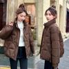 Fashion new cotton-padded clothes, winter cotton-padded clothes, stand-up collar, short cotton-padded jackets, versatile and thin women's jackets