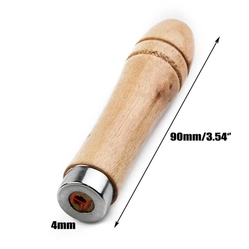 5pcs Wooden File Handle Replacement Strong Metal Collar For File Craft Tool 9cm Wood Rasp Woodworking Polishing Rust-Proof