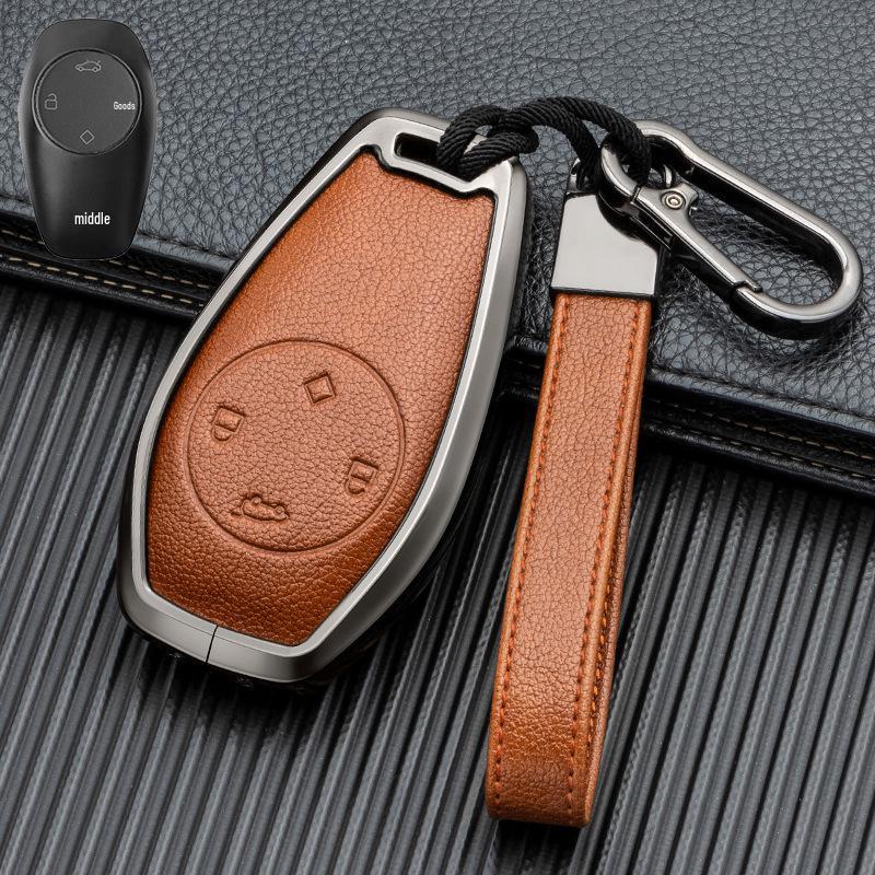 Leather Alloy Full Coverage Key Shell for Leapmotor T03/C11/C01/S01