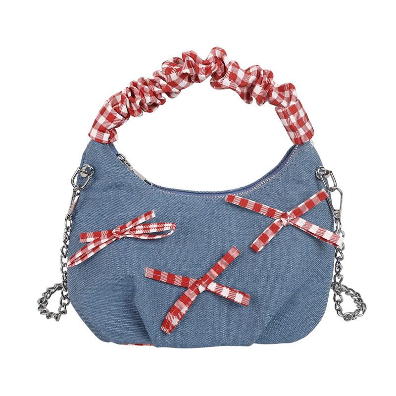 Czerwona torba w kratę na lato Duża pojemność Przenośna i mała torebka z różnymi przedmiotami W małej torebce o wysokim wyglądzie i wszechstronności Torebka na nadgarstek