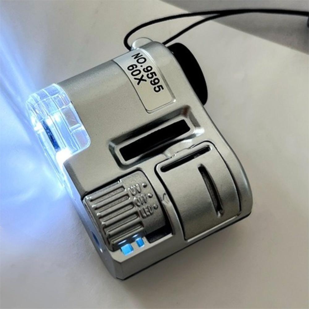 60-fache Vergrößerung Handlupe Beleuchtete Lesehilfe Taschenlupe Mini mit LED-Licht