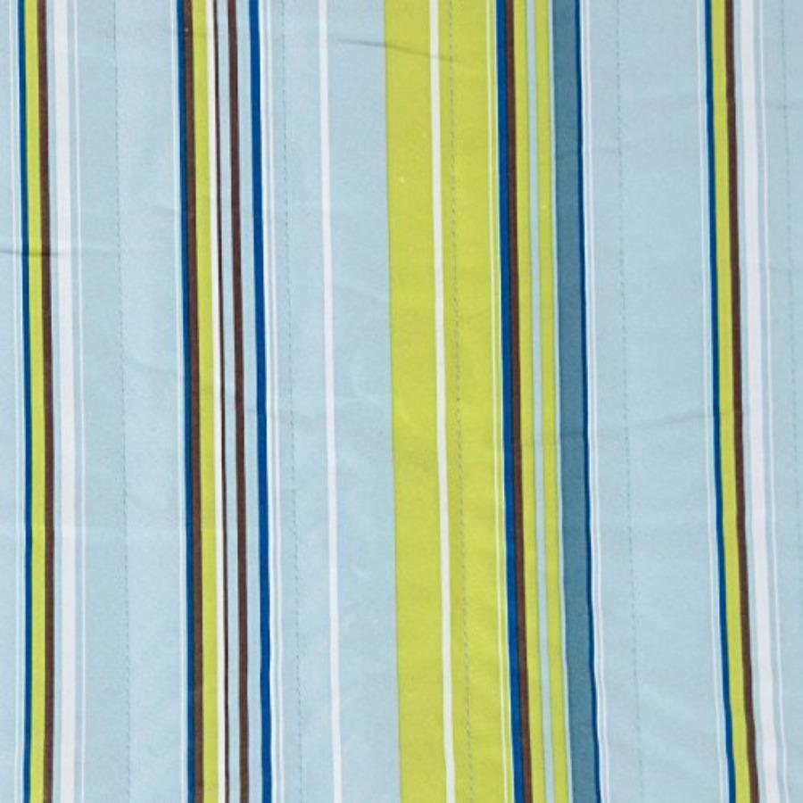 Outdoor Quilted Double Hammock with 15-Foot Stand in Blue and Green for 2 People - 400-Pound Capacity - Durable Polyester Fabri