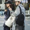 Solid Color Student Schoolbag Men Travel Bag Women's Small Backpack