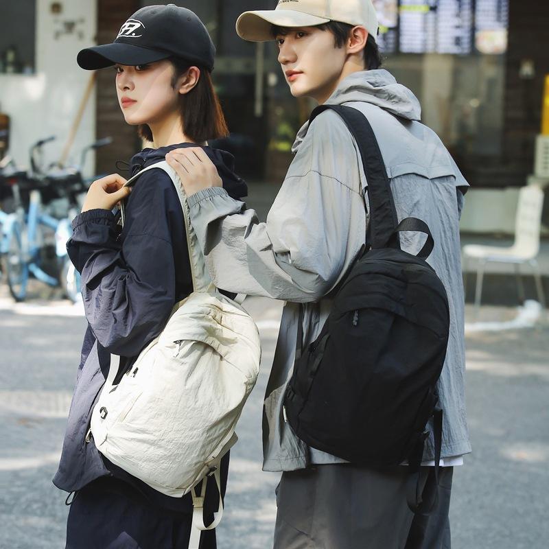 Solid Color Student Schoolbag Men Travel Bag Women's Small Backpack