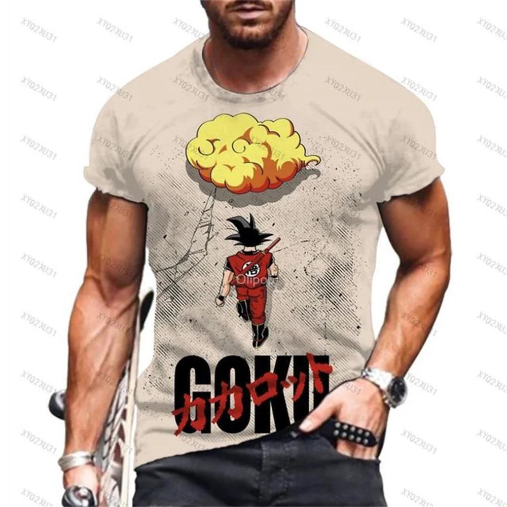 2025 Anime Short Sleeve Gentleman Y2k DragonballsT Shirt Men's Clothing Summer New in Tops and T-shirts Boy Narutos Clothes Tees