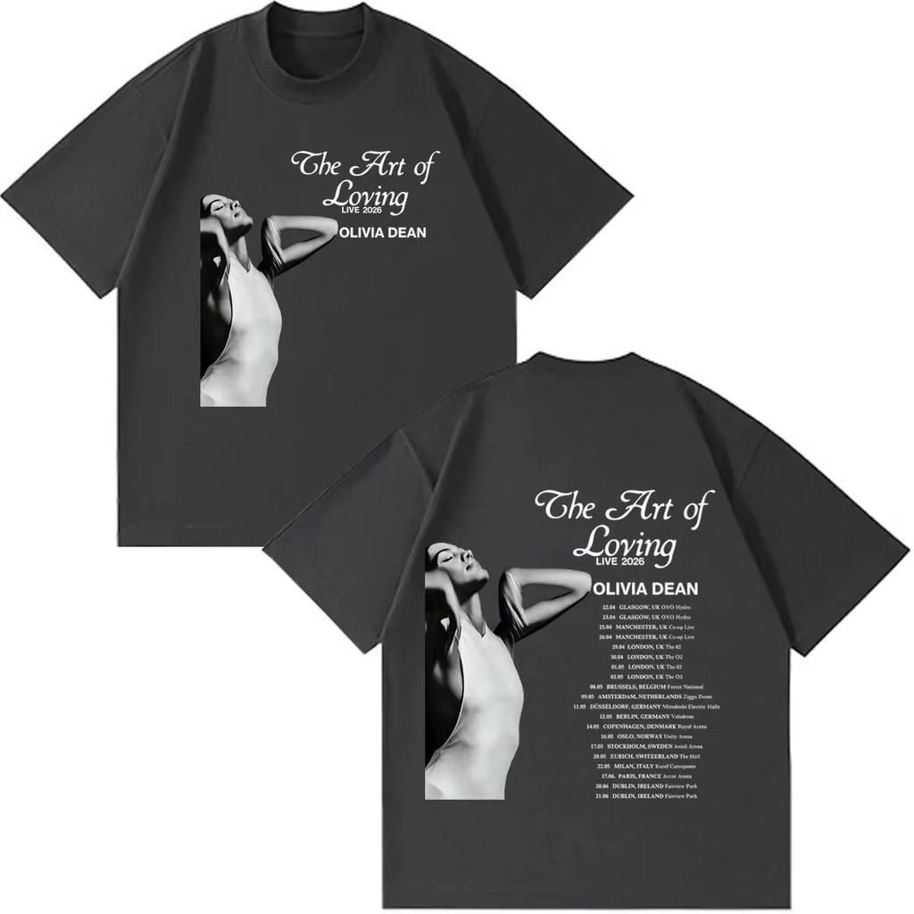 Olivia Dean The Art of Love 2026 Tour Graphic Unisex Vintage Loose Casual Fashion Short Sleeve Women And Men T-shirt