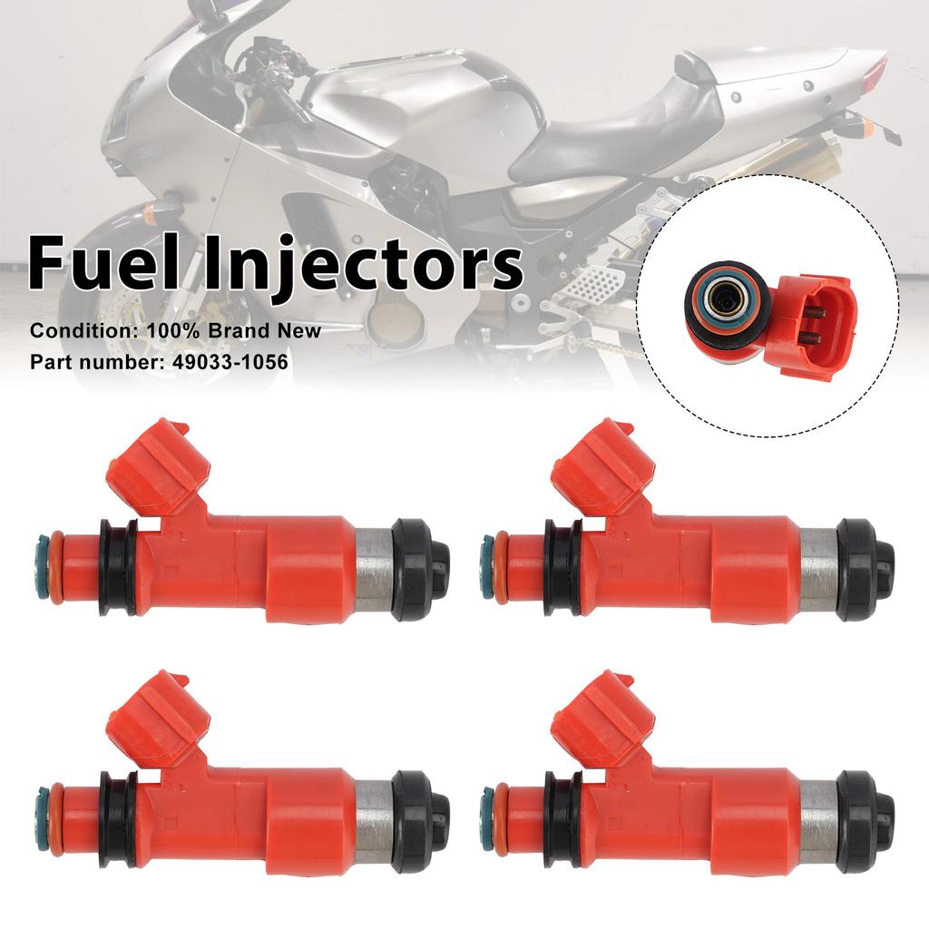 4PC Fuel Injectors 49033-1056 For Kawasaki Ninja ZX12R ZX1200 2002-2003