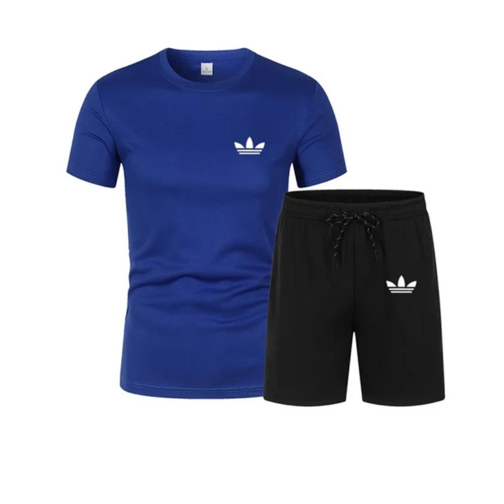 

Літній спортивний костюм. Чоловічий модний комплект із двох частин, спортивний, фітнес, біг, повсякденний, швидковисихаючий комплект шортів з короткими рукавами для чоловіків. 4XL