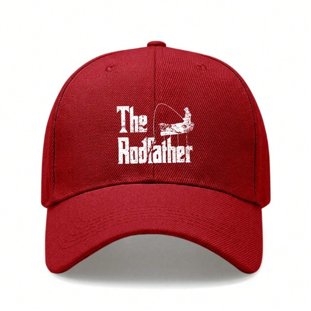[Dad Hat Fishing] The Rodfather Print Polyester Adjustable Casual Outdoor Sports Baseball Cap For Men Women Father's Day Gift