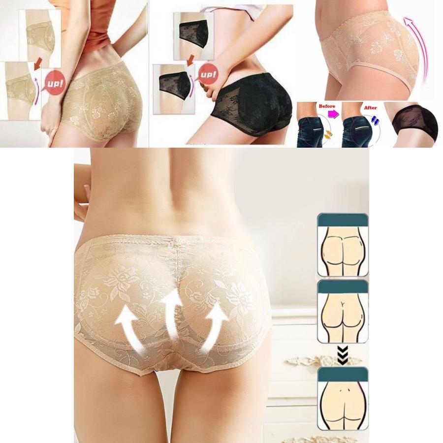 Breathable Padded Butt Lifting Panties Lace Seamless Hip Enhancer For Women