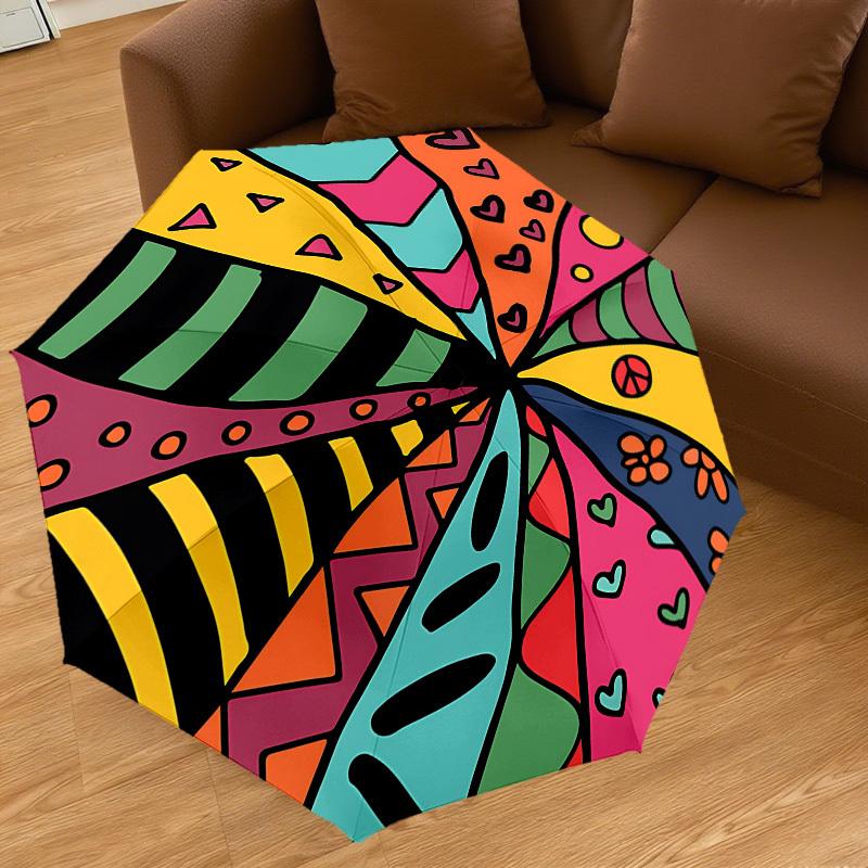 1pc pattern shapes Automatic Open/Close Umbrella with Windproof, 8-Rib Sturdy Canopy, Durable Ribs, Fashionable Design1253A