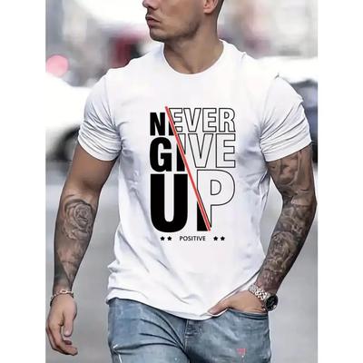 Camiseta Casual con Estampado de Letras Impresión 3D Ropa Cuello Redondo Tops para Hombre Manga Corta Oversize Camiseta de Verano Holgada Ropa Urbana para Hombre Ropa de Hombre