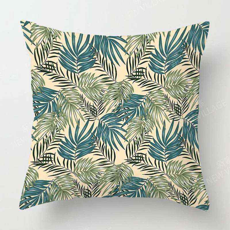 Vikama Nordic-Style Home Decor Cushion Cover Sofa Cushion Cover Modern Style Leaf Plant Cushion Cover Car Seat Cushion Cover