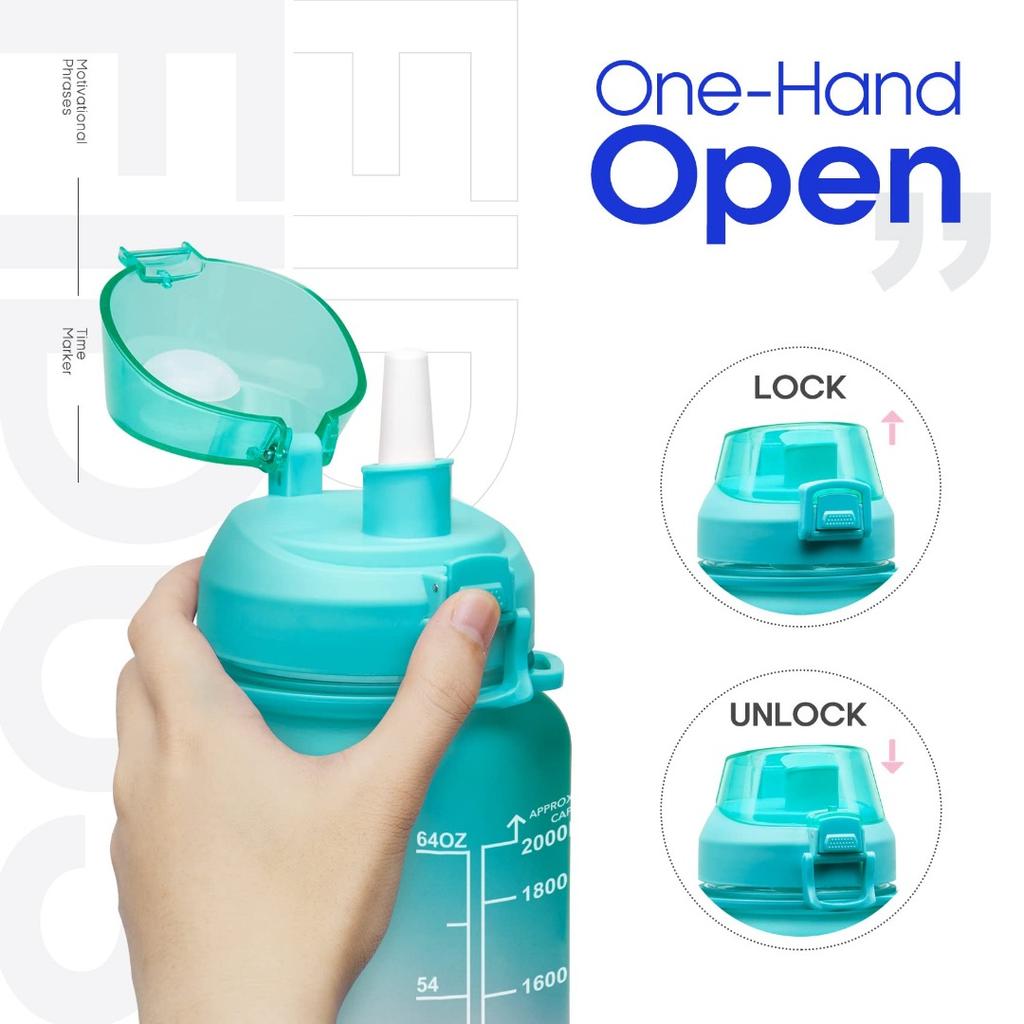 Large 77oz Motivational Water Bottle with Time MarkerStraw,Leakproof  Water Jug,Ensure You Drink Enough Water Daily for Fitness,Gym and Outdoor Sports