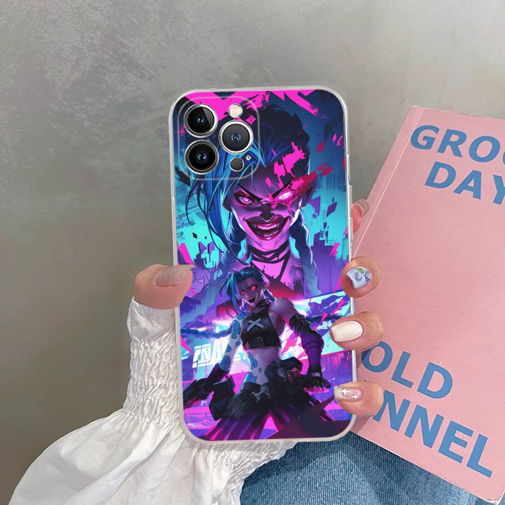 Arcane J-Jinx Anime Phone Case For IPhone 16 15 14 13 12 Mini 11 Pro XS Max X XR SE 6 7 8 Plus Soft Silicone Cover