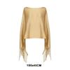 Gold Silver Shiny Silk Shawl Lace Tassel Fashion Hijab Fashion Evening Dress Scarf  Summer Wear