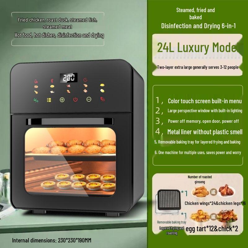 Multifunctional Electric Oven Air Fryer with Visual Window and Large Capacity for Home Baking