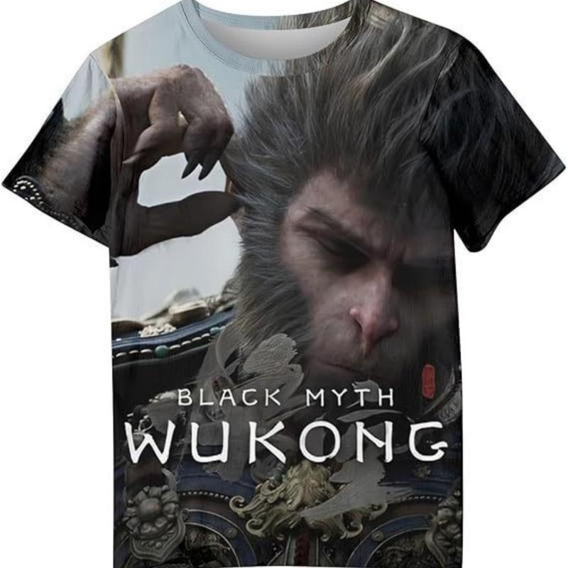 Men's Fashion Funny 3D Printed T-shirt Casual Round Neck Short Sleeved T-shirt