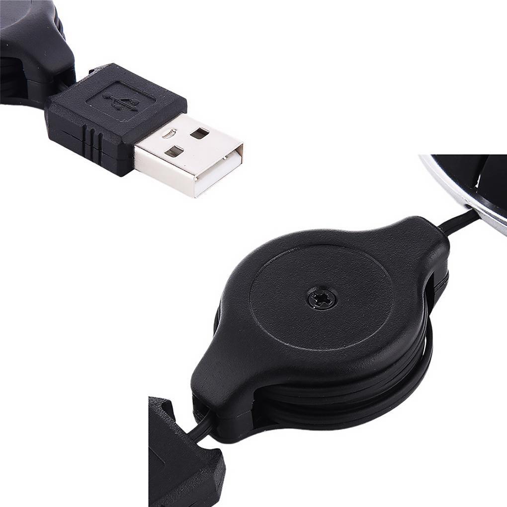 Computer 3 Buttons Mouse Mini Wired Small Hand Retractable USB Cable Adjustable Scalable Gaming Mice Office Kids
