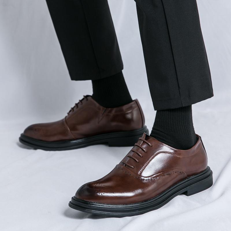 Mixed Colors Mens Dress Shoes Retro Male Leather Shoes Business Male Baroque Footwear Casual Mens Oxford Footwear