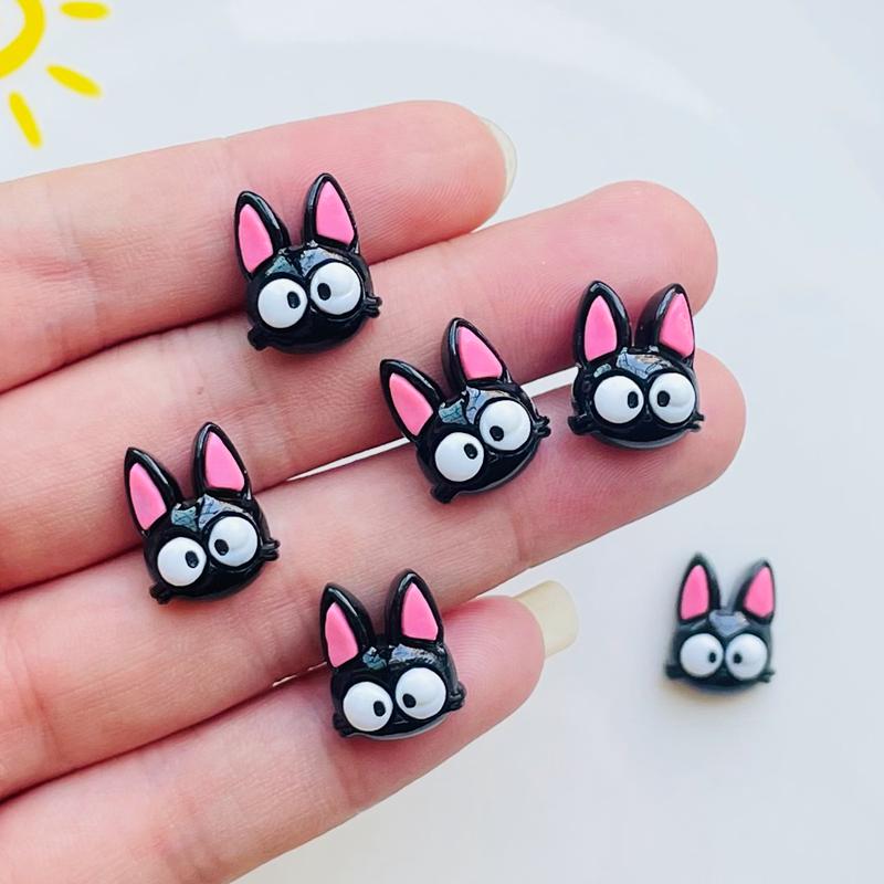 

30 Pcs Latest Lovely Small Kawaii Animation Animal Black Kitten Resin Diy Jewellery Manicure Hairpin Accessories Decorate A61