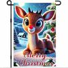 Garden Ag Winter 12 X 18in. Cute Reindeer Ag Red Nose Snowy Landscape RRM IIX SSL