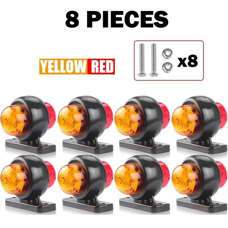 12V 24V Dual-sides LED Side Marker Lamps Rear Signal Indicator Light Tail Brake Warning Lights for Truck Trailer Lorry Van RV