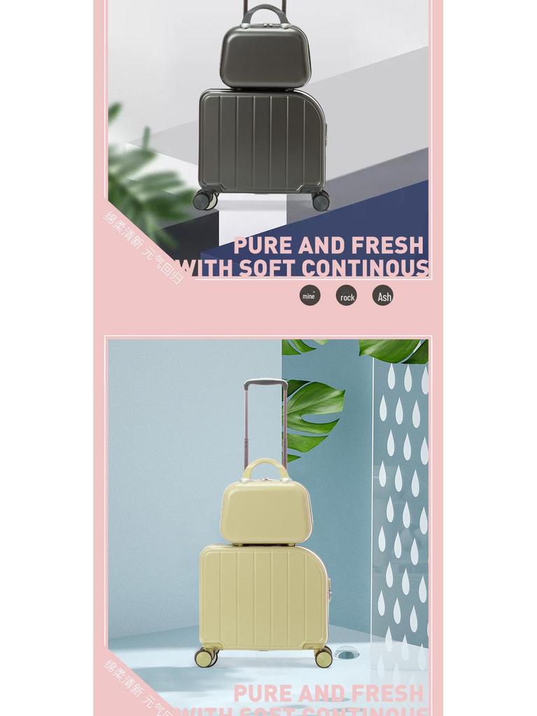 Unisex 18" Lightweight Japanese Trolley Suitcase - Compact Travel Bag for Students