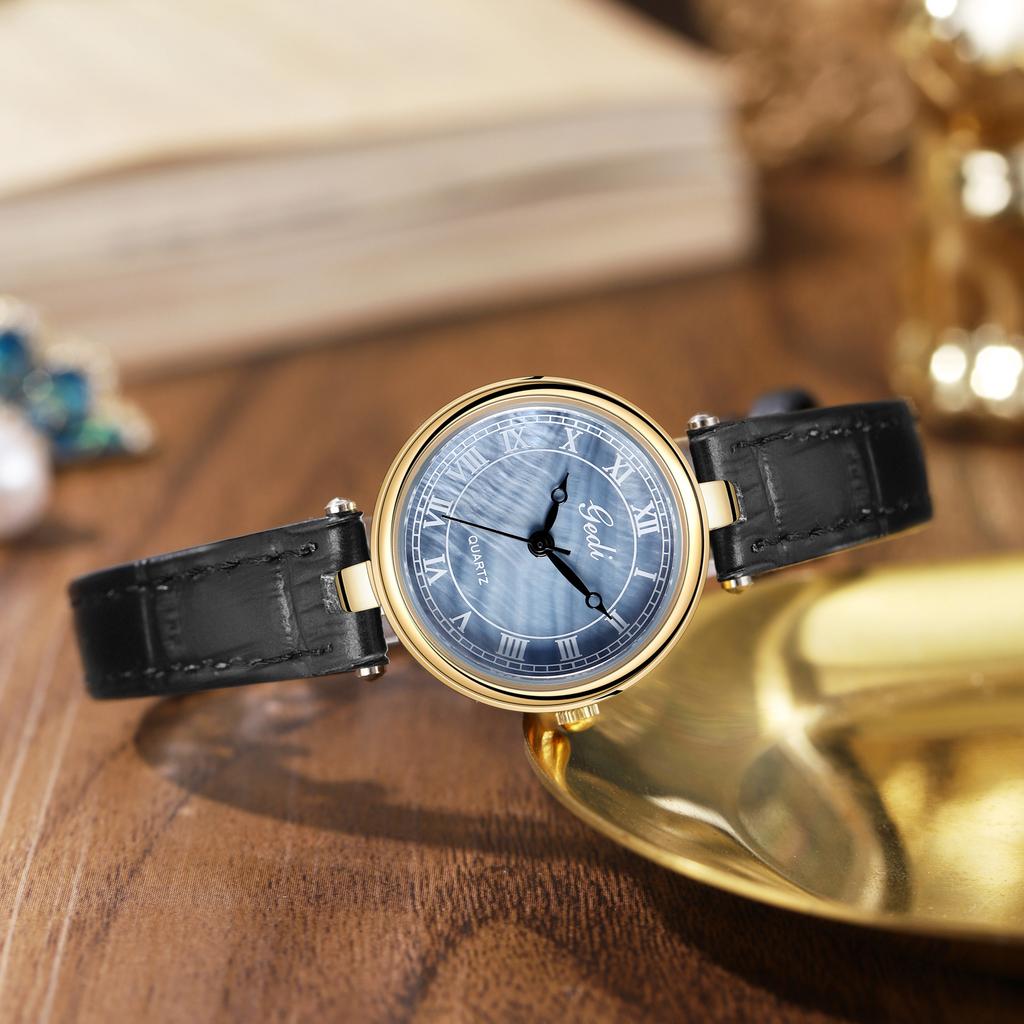 Retro Leather Quartz Watch Women'S Small High-Value Watch Waterproof Quartz Watch
