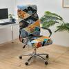 Elastic Office Chair Cover With Zipper Rotating Computer Hotel Chair Cover Integrated Armrest Elastic Boss Chair Protect Cover