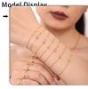 Oumeika Titanium Steel Jewelry Set: 26 Zircon-Inlaid Letters, PVD Gold-Plated Necklace, Bracelet, Earrings, and Ring.