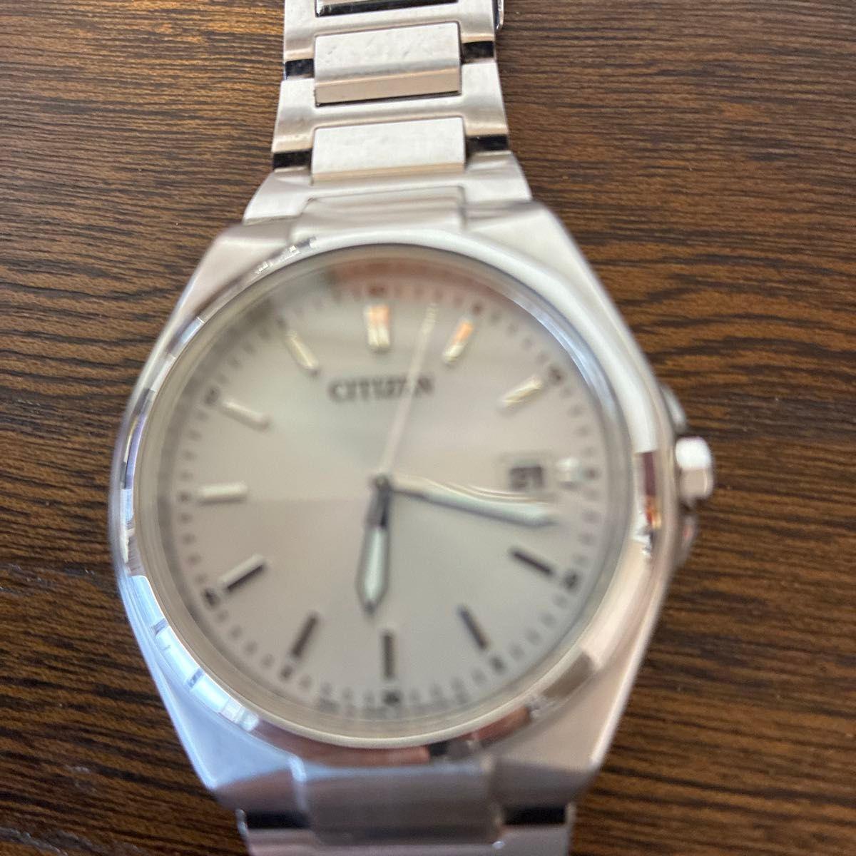 Used Normal operation CITIZEN men s watch silver dial date display solar