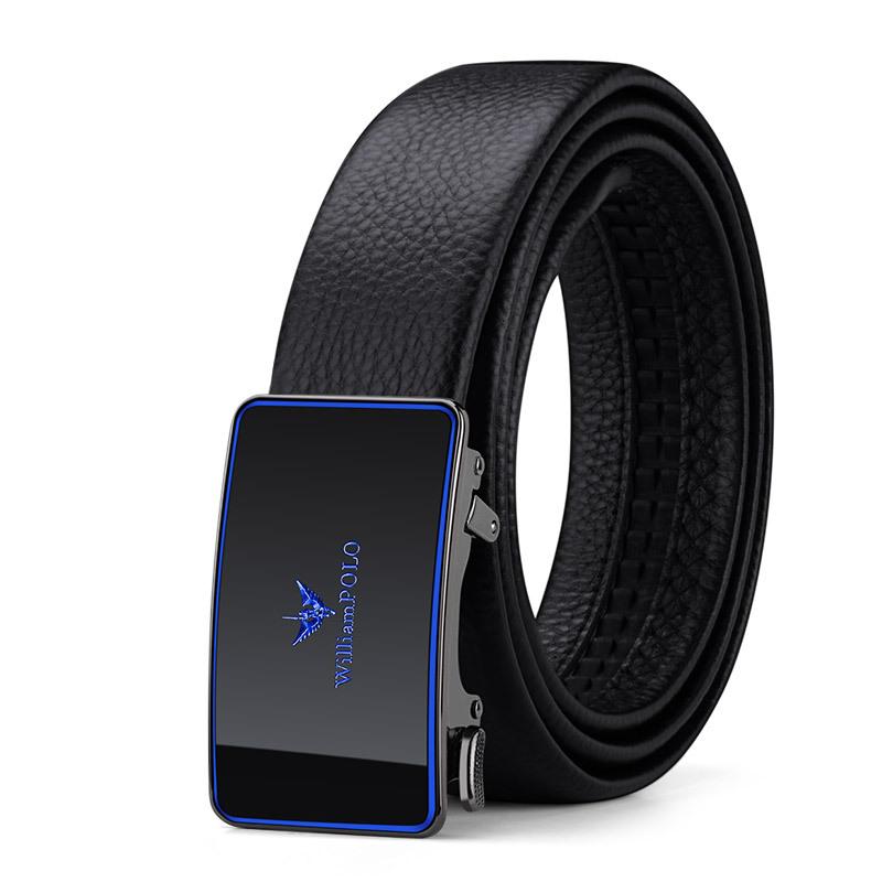 

Ремень Emperor, мужской пояс из натуральной кожи, с автоматической пряжкой, из воловьей кожи, для брюк, деловой повседневный ремень, мужской ремень 135cm