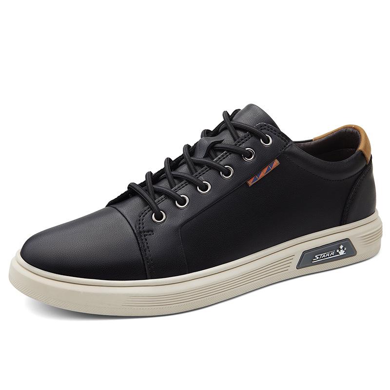 Men s Comfortable Lace-Up Leather Loafers - Stylish Cross-Border Sport Shoes 38