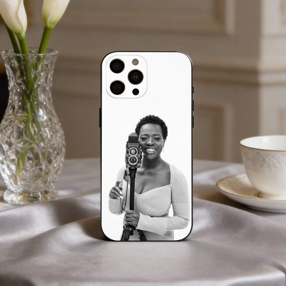 Edgy V-Viola D-Davis Actress Phone Case For iPhone 17pro,16,15,14,13,12,11 Plus,Pro Max,XS,Soft Silicone Black Cover