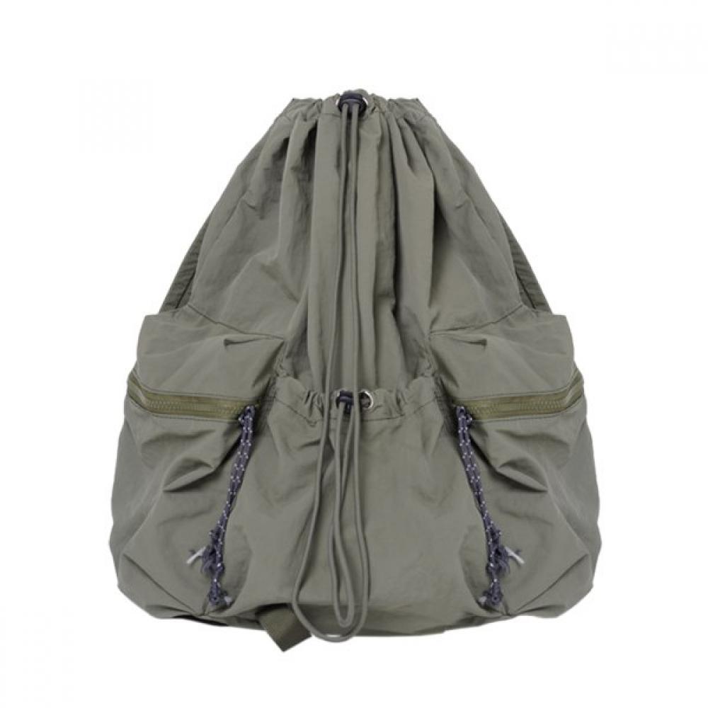

Prends Soin De Toi Khaki Drawstring Nylon Backpack Single option