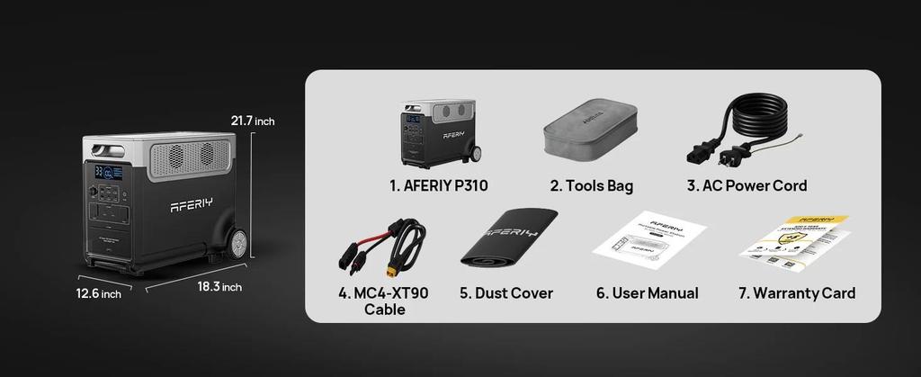 AFERIY P310 Portable Power Station, 3840Wh LiFePO4 Battery,13 Outputs, 4000+ Charge Cycles, 10ms UPS Function, APP Control