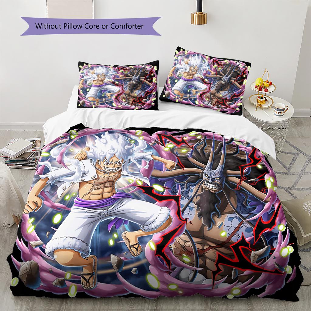 Cartoon Pattern Bedding Quilt Set Quilt Cover Pillowcase Home Decoration Birthday Gift (1 * Duvet Cover + 2 * Pillowcase, Without Core)