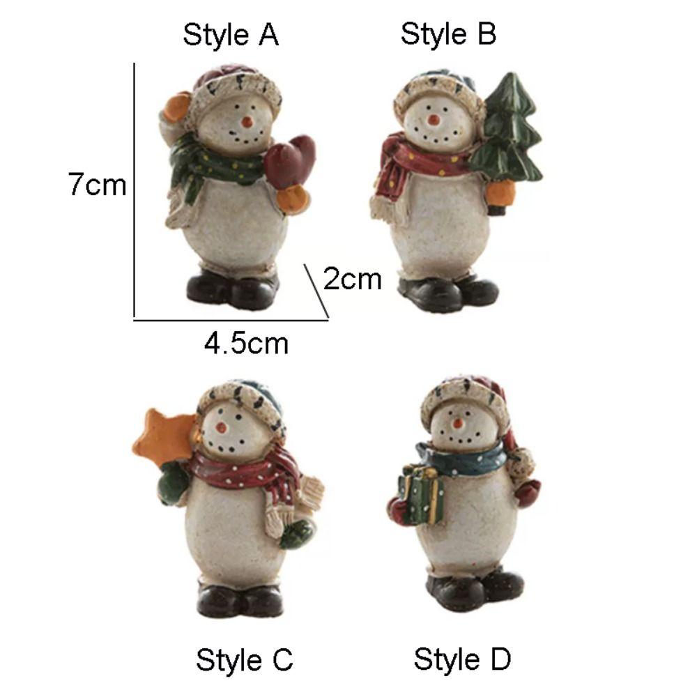 Painted Desktop Ornament Creative Mini Snowman Toy Christmas Snowman Ornament Xmas Decoration