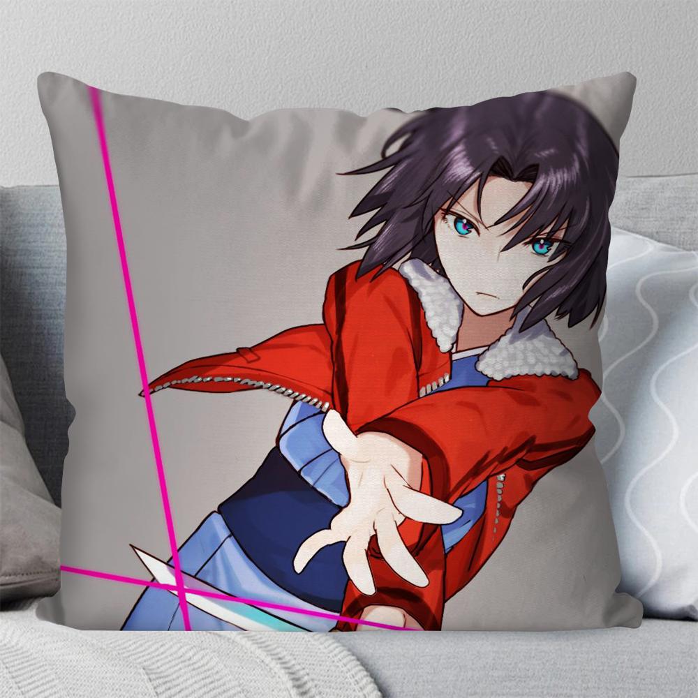 Shiki Ryougi Animation The Garden Of Sinners Kissenbezug Quadratisches Kissen Schlafzimmer Sofa Freizeit Auto Wohnzimmer Heimdekoration 40X40