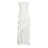2026 European and American style summer new sexy pure desire irregular waist tube top backless lace dress women