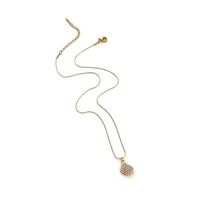 Trendy Spirals Shell Pendant Necklace In Stainless Steel Featuring Sparkling Rhinestones for Stylish Layer Look