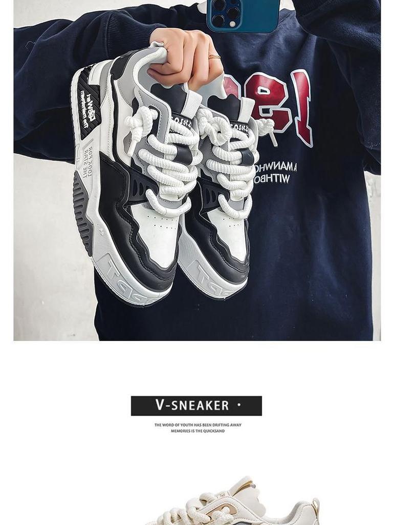 Adidași din piele pentru bărbați de mărime mare, cu talpă groasă, care măresc înălțimea, mărimea 46.