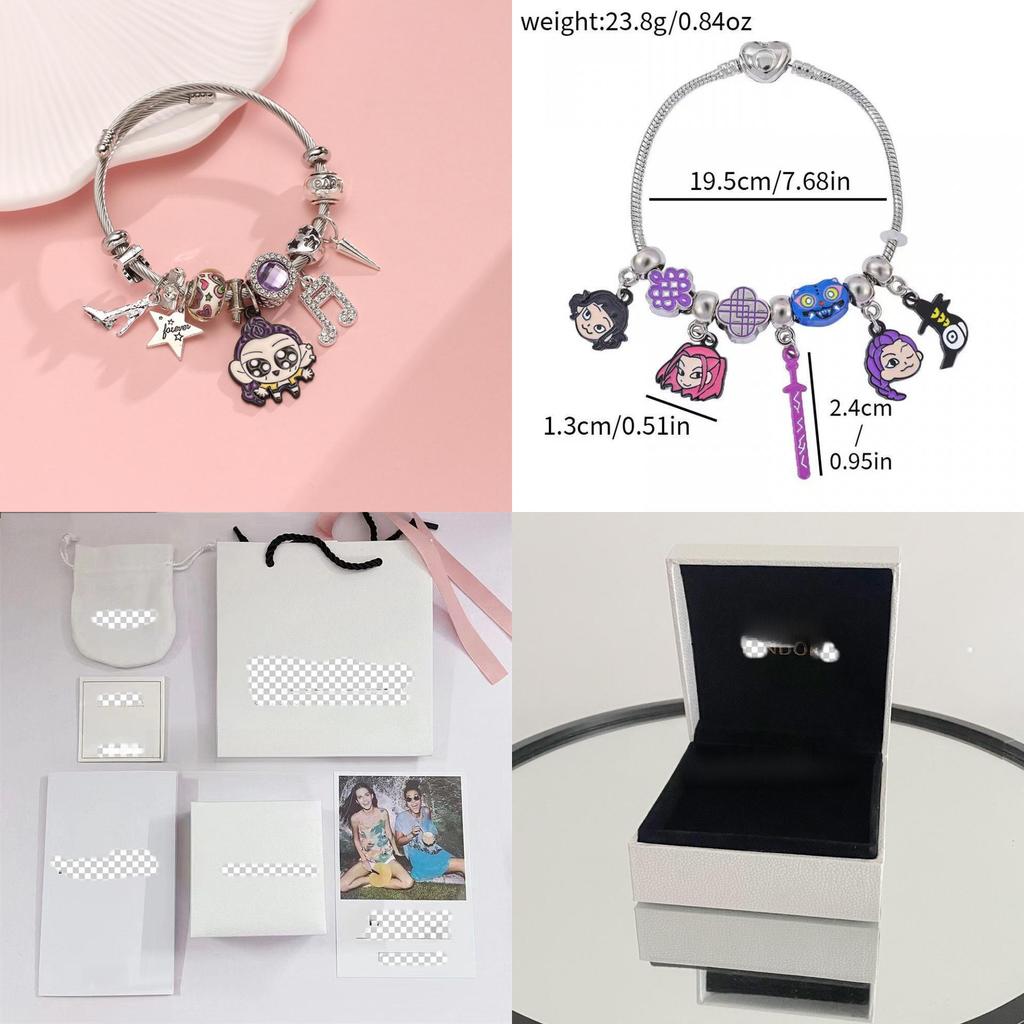 Hunter Witch Girl Group Kpop Bracelet With Rhinestone Pendant For Women And Men