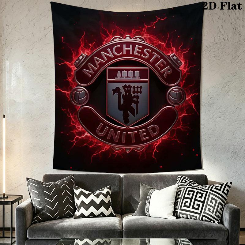 Man Utd Wall Hanging Printed Fabric Blanket Decorative Tapestries for Bedroom Living Room Home Decor