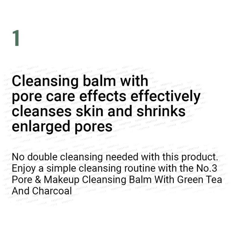numbuzin - No.3 Pore & Makeup Cleansing Balm With Green Tea And Charcoal