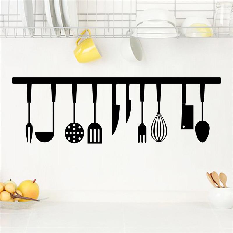 3D Effect Kitchen Tools Restaurant Wall Stickers Decals Kitchen Decoration Home Decor Wall Art MURAL