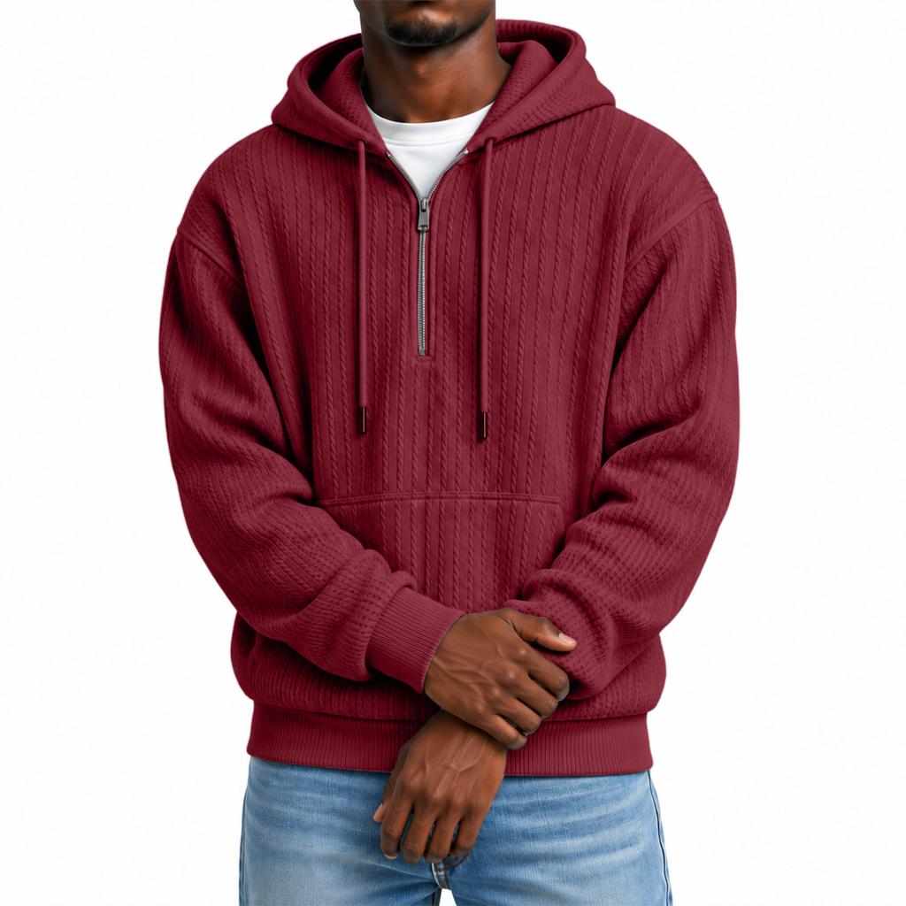 Herren Hoodie mit halbem Reißverschluss für Herbst und Winter, Lässiges Kapuzensweatshirt für den Alltag und Outdoor-Aktivitäten