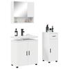 Bathroom Furniture Set with Door 3 Pcs White Wood Based Material & Metal